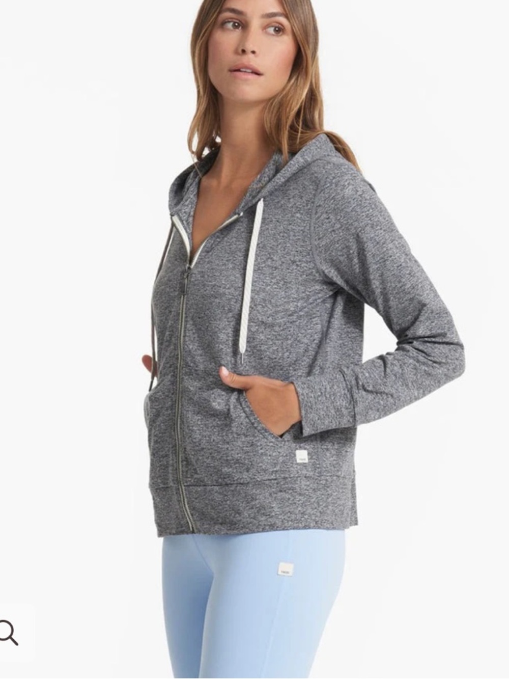 Vuori Zip-Up Hoodie in Heather Charcoal